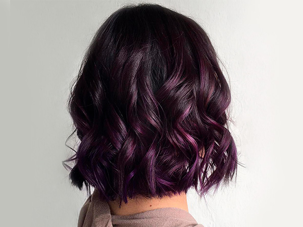 Темно-фиолетовый цвет волос парням и девушкам. Фото, краски, техники окрашивания