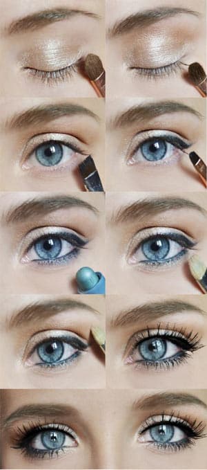 Как накрасить глаза темными тенями поэтапно (пошаговая инструкция)