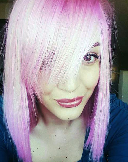 Жемчужно-розовый цвет волос. Фото на светлые, русые, корокие, темные волосы, каре