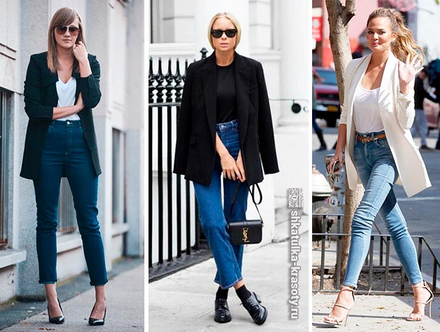 С чем носить голубые женские джинсы.</div>
<div> Фото с высокой посадкой, завышенной талией, рваные. Модные» /></div>
<div style=