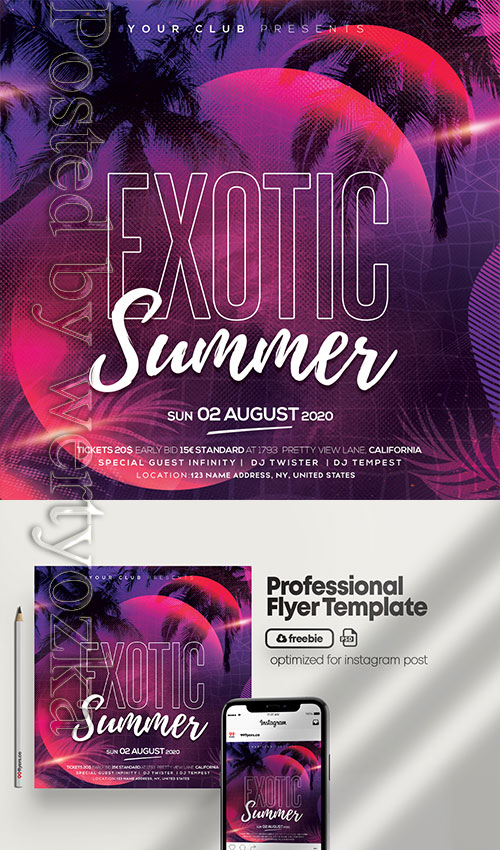 Exotic Summer Party - Premium flyer psd template