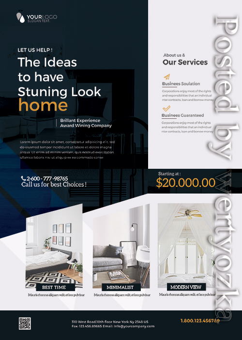 Interior Design and Furniture - Premium flyer psd template