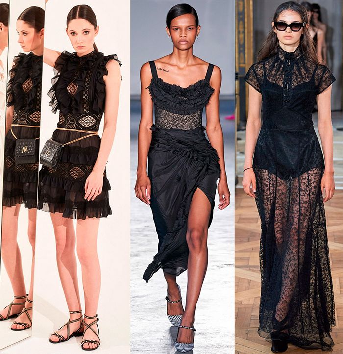Модели модных чёрных платьев в 2020 году