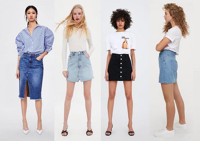 Джинсовые юбки, модные тенденции 2019 года