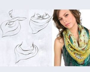 Как завязать шарф на платье
