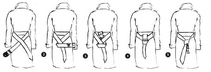Как красиво завязать пояс на пальто