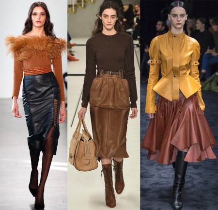 Кожаные юбки 2018 года модные тенденции