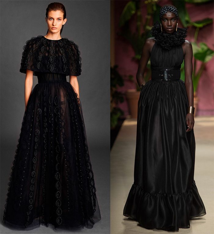 Модели модных чёрных платьев в 2020 году
