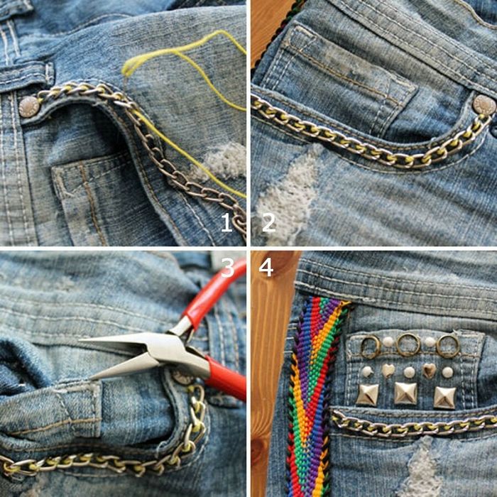 Как украсить джинсовые шорты своими руками