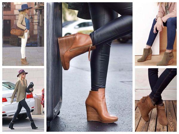 С чем носить женские коричневые ботинки