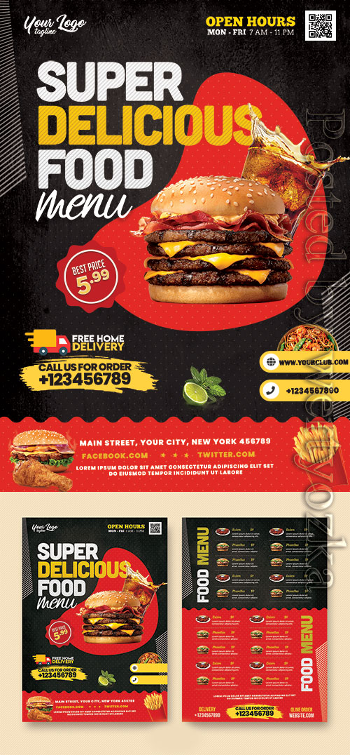 Restaurant Food Menu - Premium flyer psd template