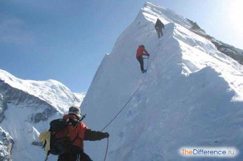 Разница между альпинизмом и скалолазанием