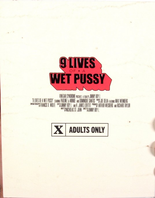 9 Lives of a Wet Pussy / 9    ( Jimmy Boy L. ,Vinegar Syndrome) [1976 ., Feature Classic Straight , BluRay , 1080p]( Pauline LaMonde, Dominique Santos, Joy Silver, David Pirell, Shaker Lewis, Nicholas St. John, Tony Richards, Peggy 