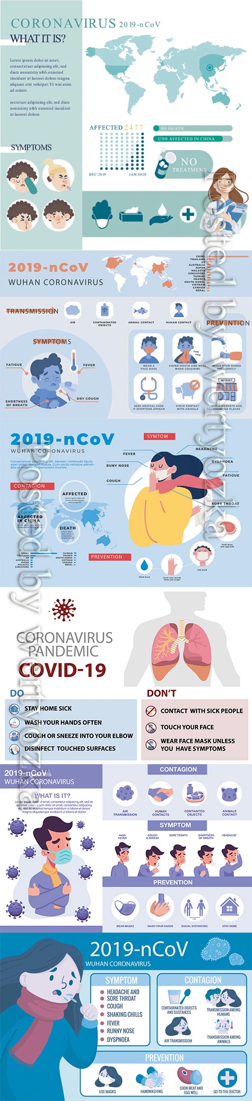 COVID 19, Coranavirus vector illustration sets # 8