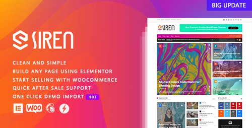 ThemeForest - Siren v2.0.1 - News Magazine Elementor WordPress Theme - 24837722