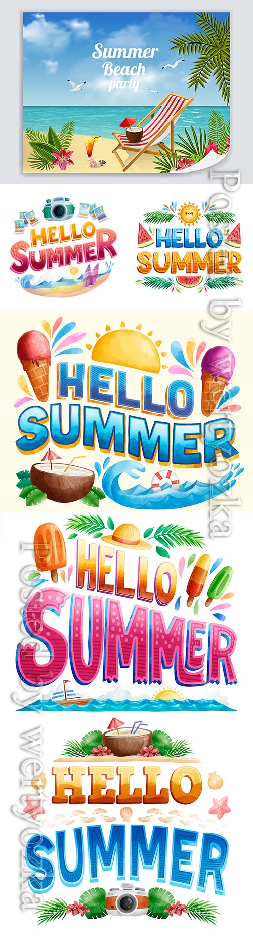 Hello summer vector illustration