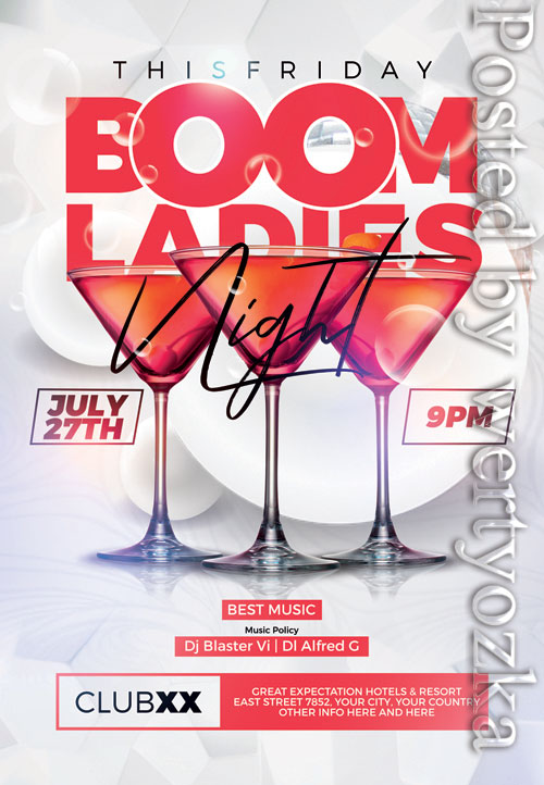 Boom ladies night - Premium flyer psd template