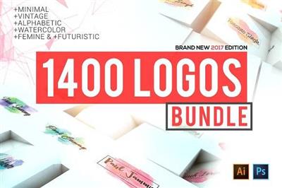 CreativeMarket - 1400 Logos Mega Bundle Pack