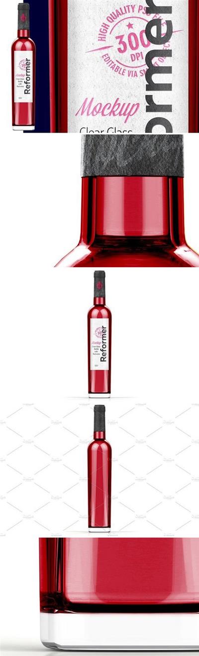 CM - Glass Bottle with Red wine Mock Up 2126266