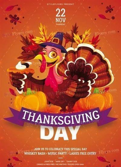 Thanksgiving Day PSD Flyer Template 2