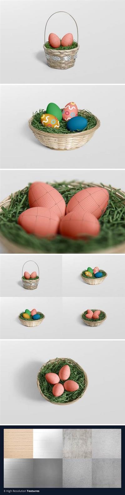 Easter Egg Mockup Basket Edition