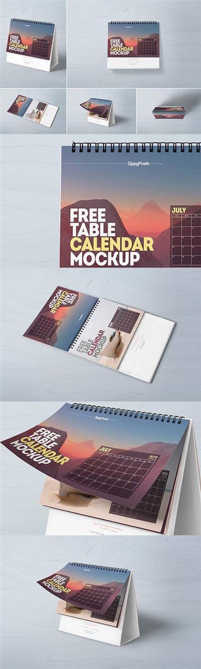 5 Table Calendar Mockup