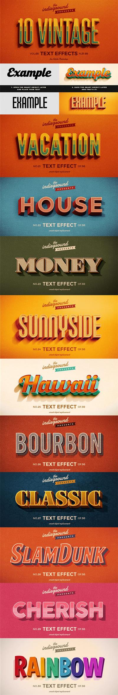 CM - 10 Vintage Text Effects Vol.3 for Adobe Photoshop