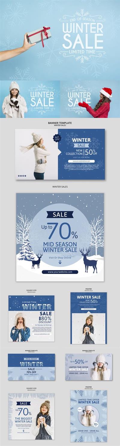 Winter Sales Marketing Campaign PSD Templates Collection 3