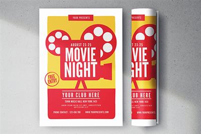 Movie Night Flyer PSD