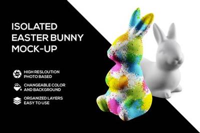 Easter bunnies Mockup Template