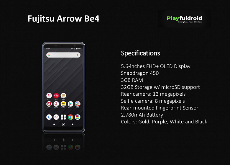 Fujitsu представила дешевенький телефон без вырезов и отверстий в экране
