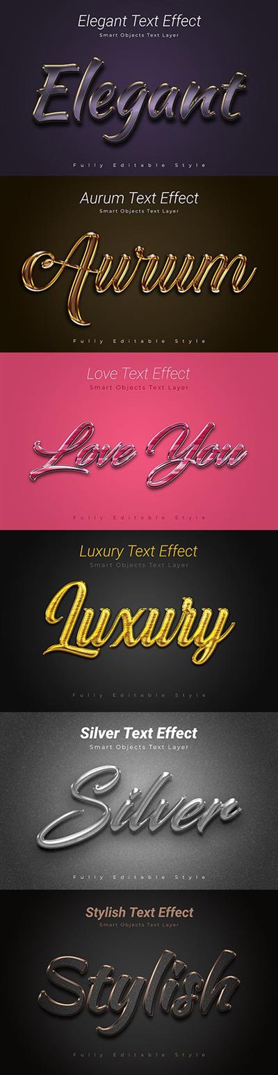 Editable elegant text effect styles Premium PSD
