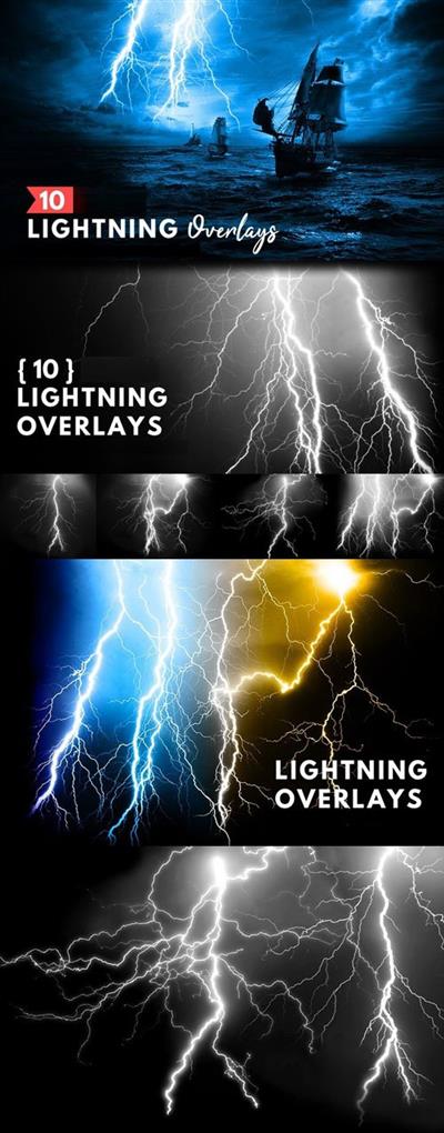 10 Lightning Overlays for Photoshop