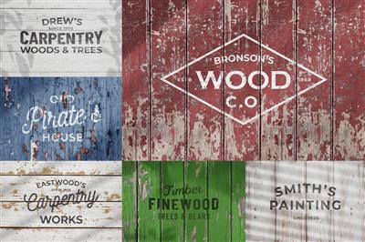 Old Wood Logo Mockups vol.1