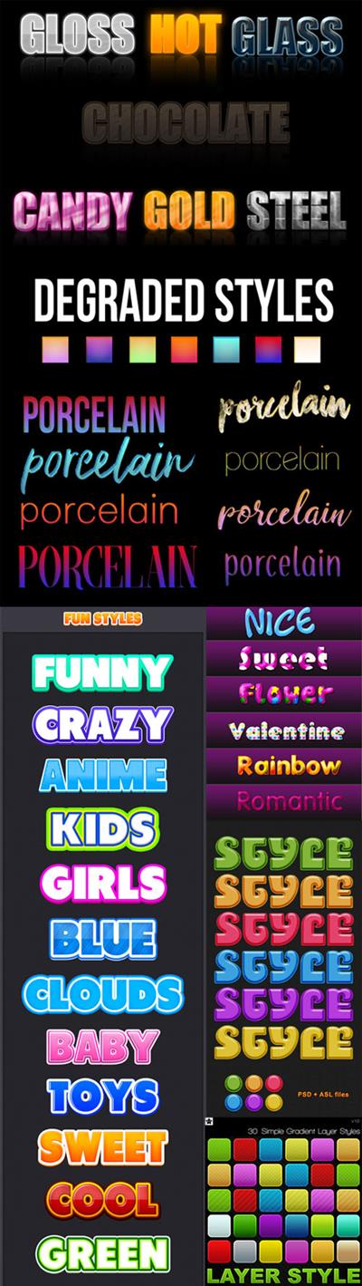 160 Brilliant Text Styles Collection for Photoshop