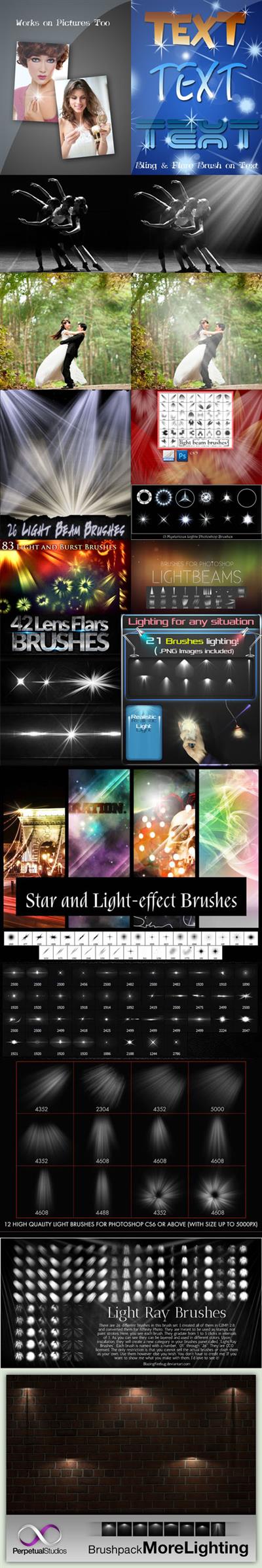 365 Light & Lens Flare Photoshop Brushes Collection