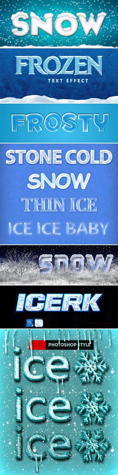 Winter Text Styles Collection for Photoshop