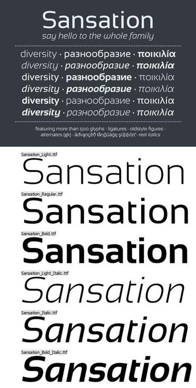 Sansation 1.31 Font Family [6-Weights]