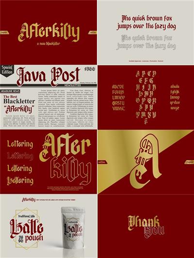 Afterkilly - Blackletter Typeface 3492595