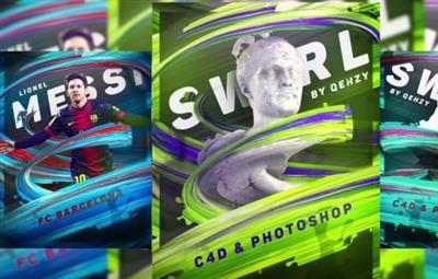 Skillshare вЂ" How to Create 3D Paint Stroke Posters in C4D & Photoshop