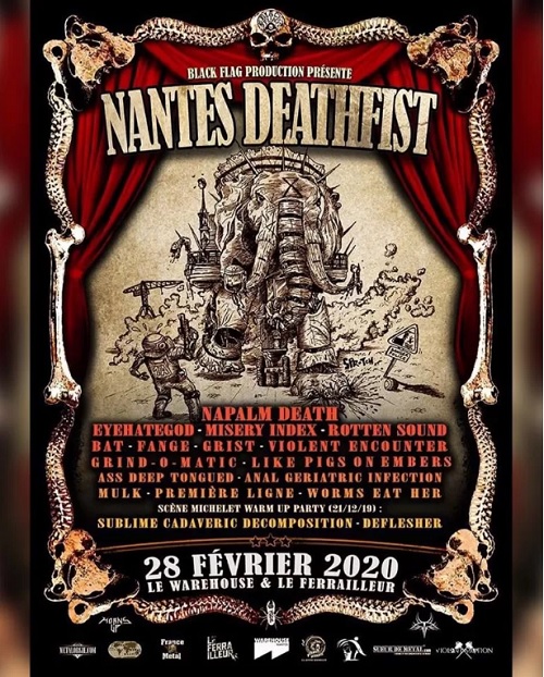 Napalm Death - Live in Nantes, Deathfist, February 28th (2020)