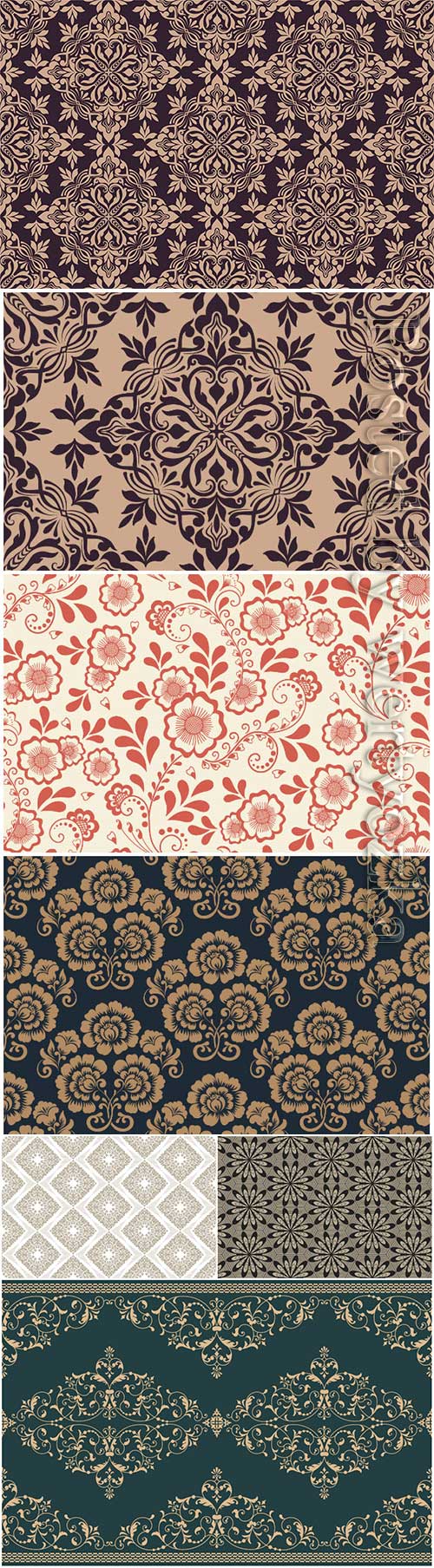 Vector floral seamless pattern element arabian style