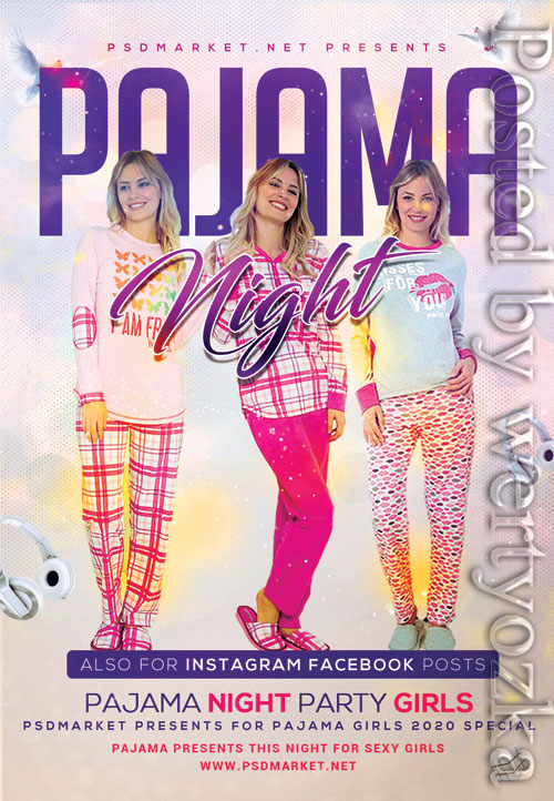Pajamas party - Premium flyer psd template