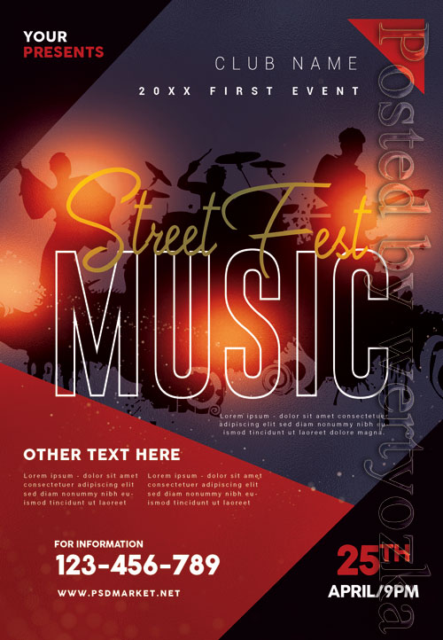 Street music fest - Premium flyer psd template