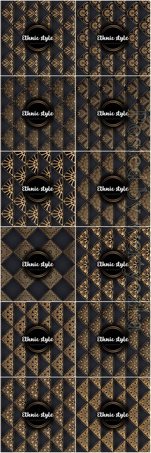 Luxury seamless pattern mandala, gold vector ornaments # 2