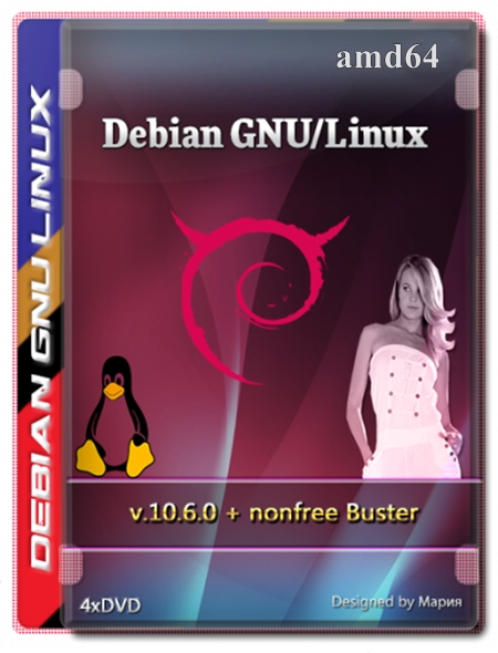Debian GNU/Linux 10.6.0 + nonfree Buster (amd64) 4xDVD