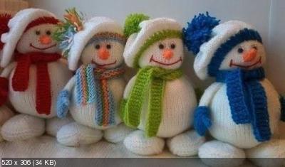 Снеговик - идеальная зимняя игрушка, еще успеем связать до Нового года! 6f8becb7d6fe4cc5c1e5250caff44473