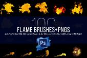 100 Photoshop Flame Brushes + PNGs